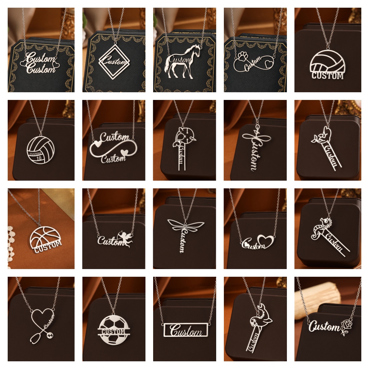 Name Necklace Custom - 1 adet Paslanmaz Çelik Özelleştirilmiş Kişiselleştirilmiş