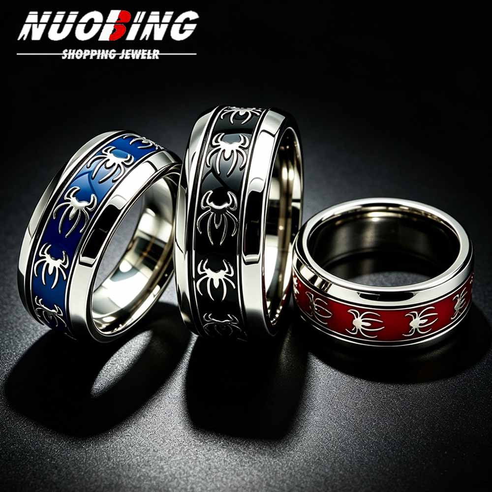Initial Ring Custom - Yeni Vintage Punk Örümcek Yüzük 316L