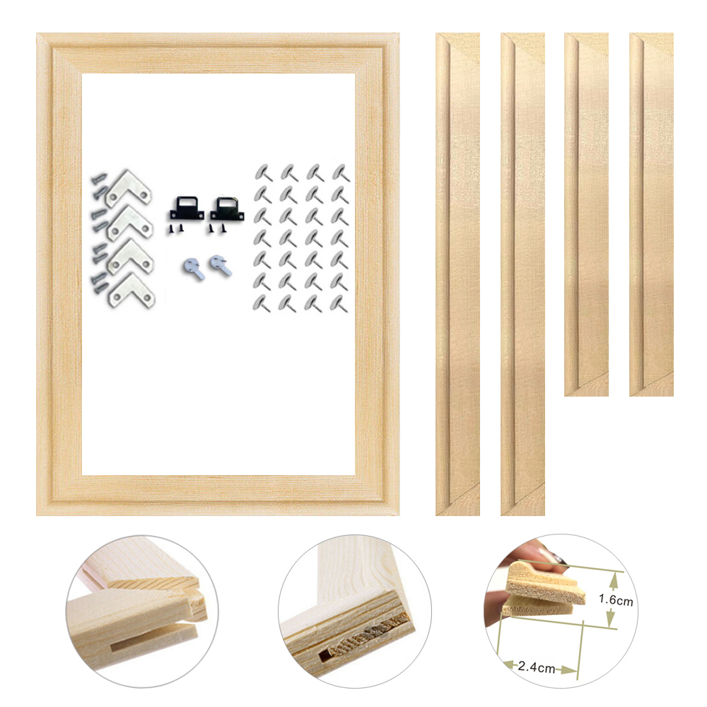 Engraved Wood Frame - 30x40 50x70 70x100 cm Tuval Çerçeve
