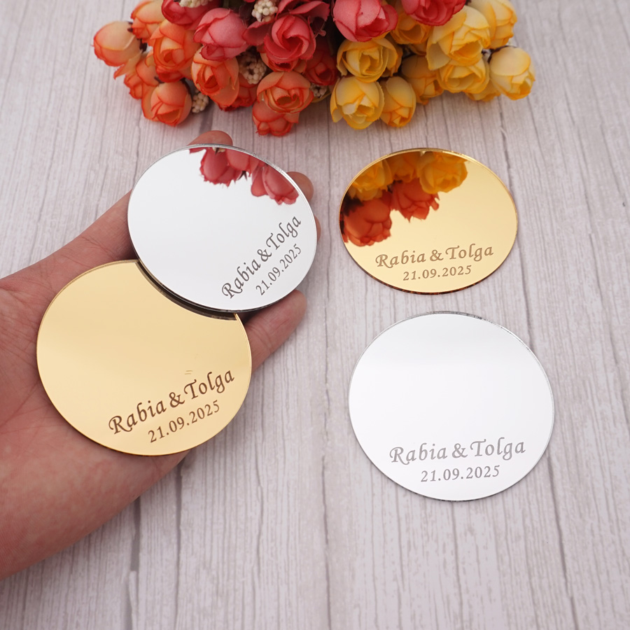 Personalised Candle Label - 12 adet Kişiselleştirilmiş Düğün Iyilik Hediyeler