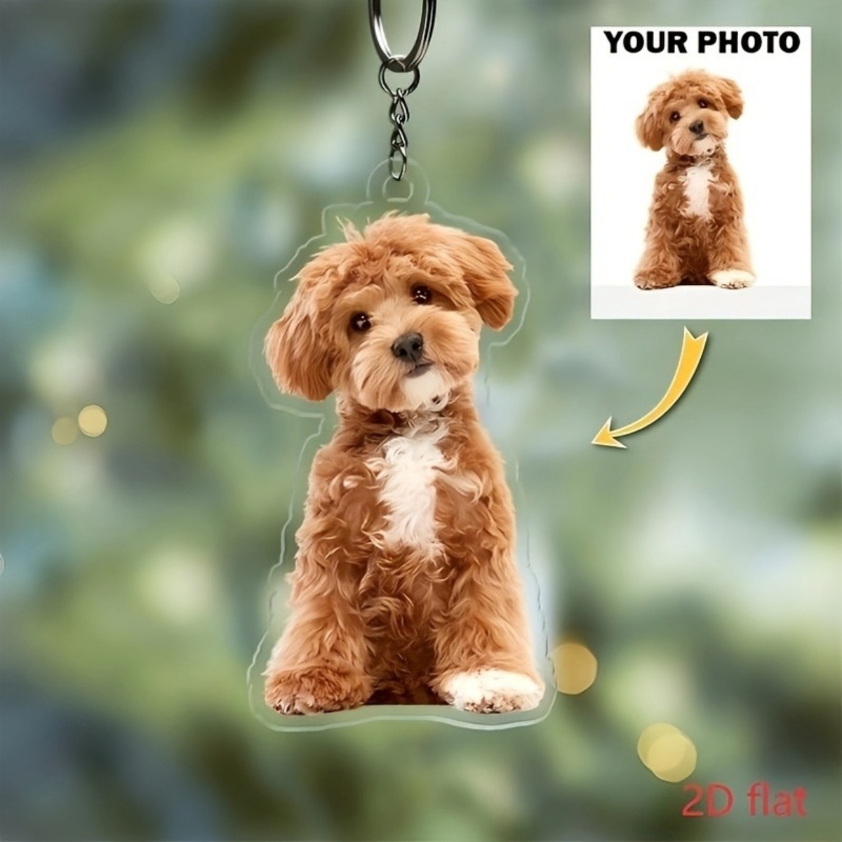 Pet Portrait Custom - Kişiye Özel Fotoğraf Anahtarlığı – Kişiselleştirilmiş