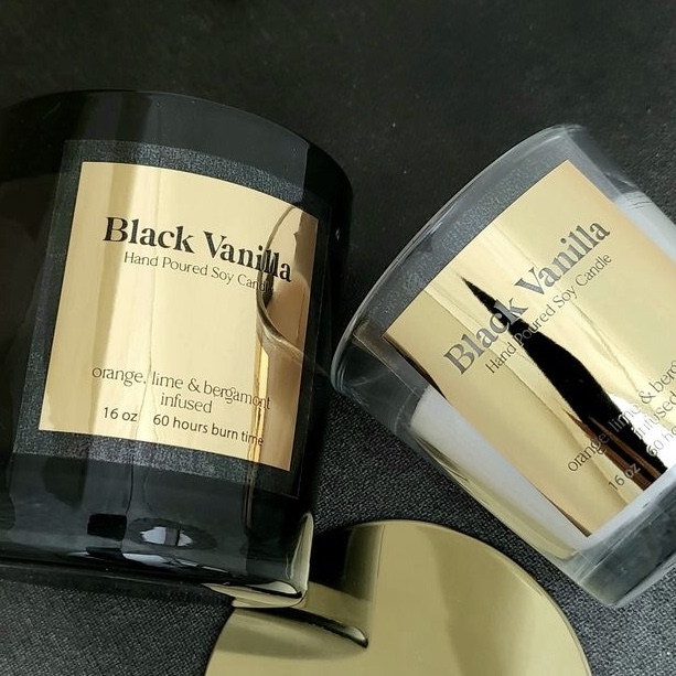 Personalised Candle Label - Özel parlak altın gümüş etiket küçük