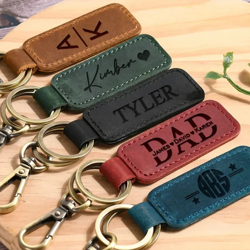 Initial Ring Custom - Lazer Özel Logo Deri Anahtarlık Kazımayı
