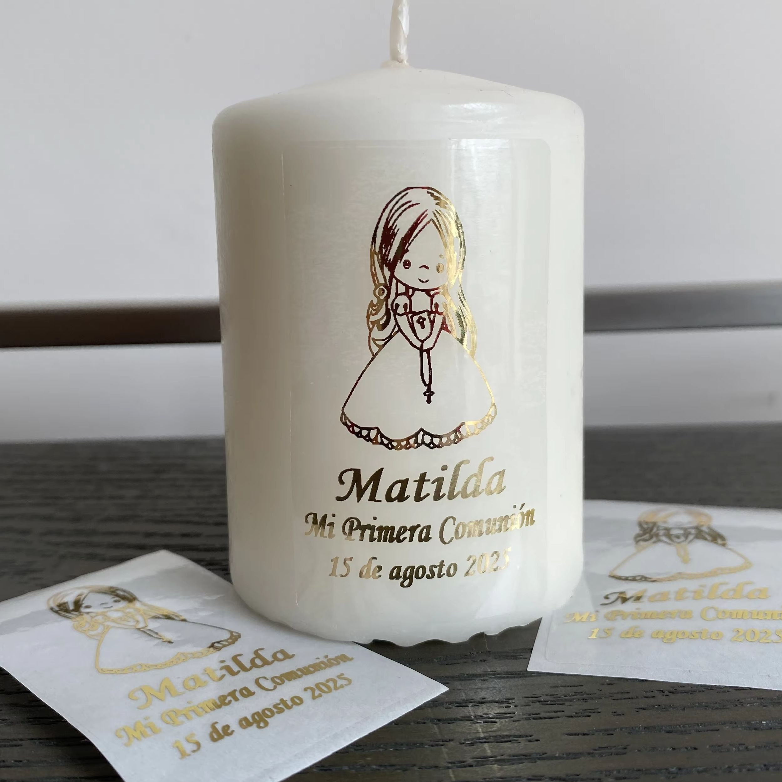 Personalised Candle Label - Kızlar Mi Primera Comunion Kişiselleştirilmiş Çıkartmalar