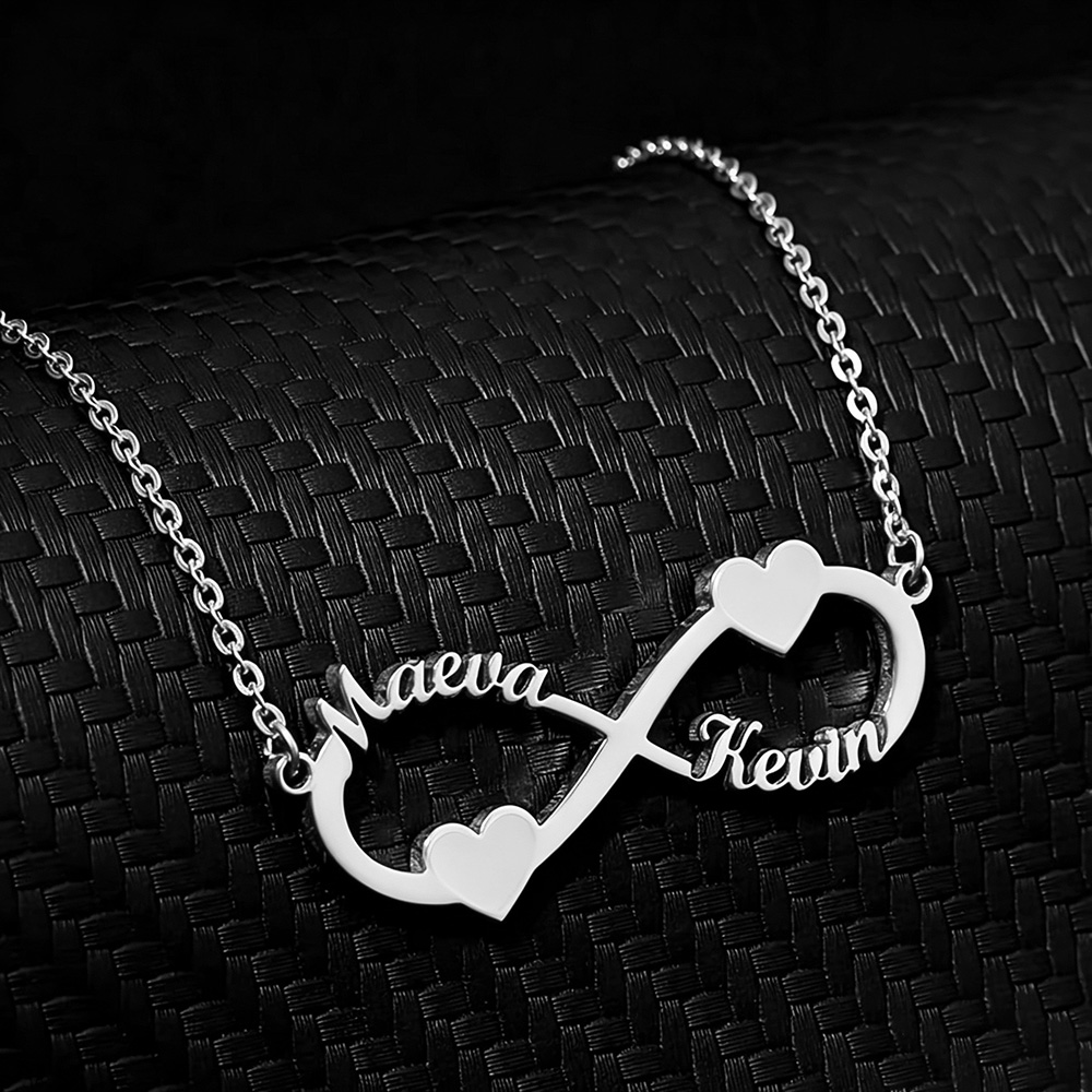 Name Necklace Custom - Özel İsimli Kolye Sonsuzluk Kalp Kolye