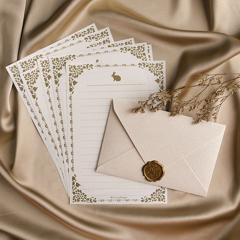 Wax Seal Letter Kit - 10'lu keten kahverengi kağıt zarf kağıdı