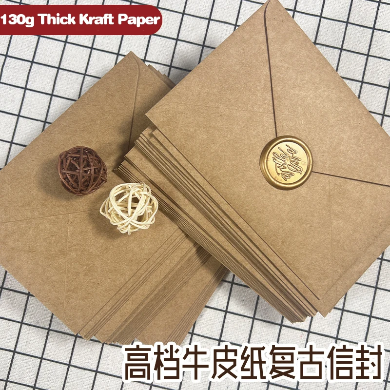 Wax Seal Letter Kit - 50 adet Kraft Kahverengi Kağıt Zarflar