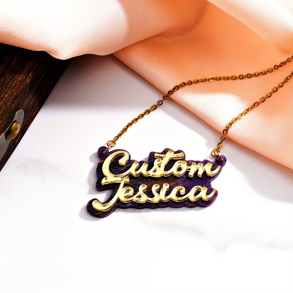 Kişiye özel çift katmanlı akri - Name Necklace Custom incelemesi ve fiyatı
