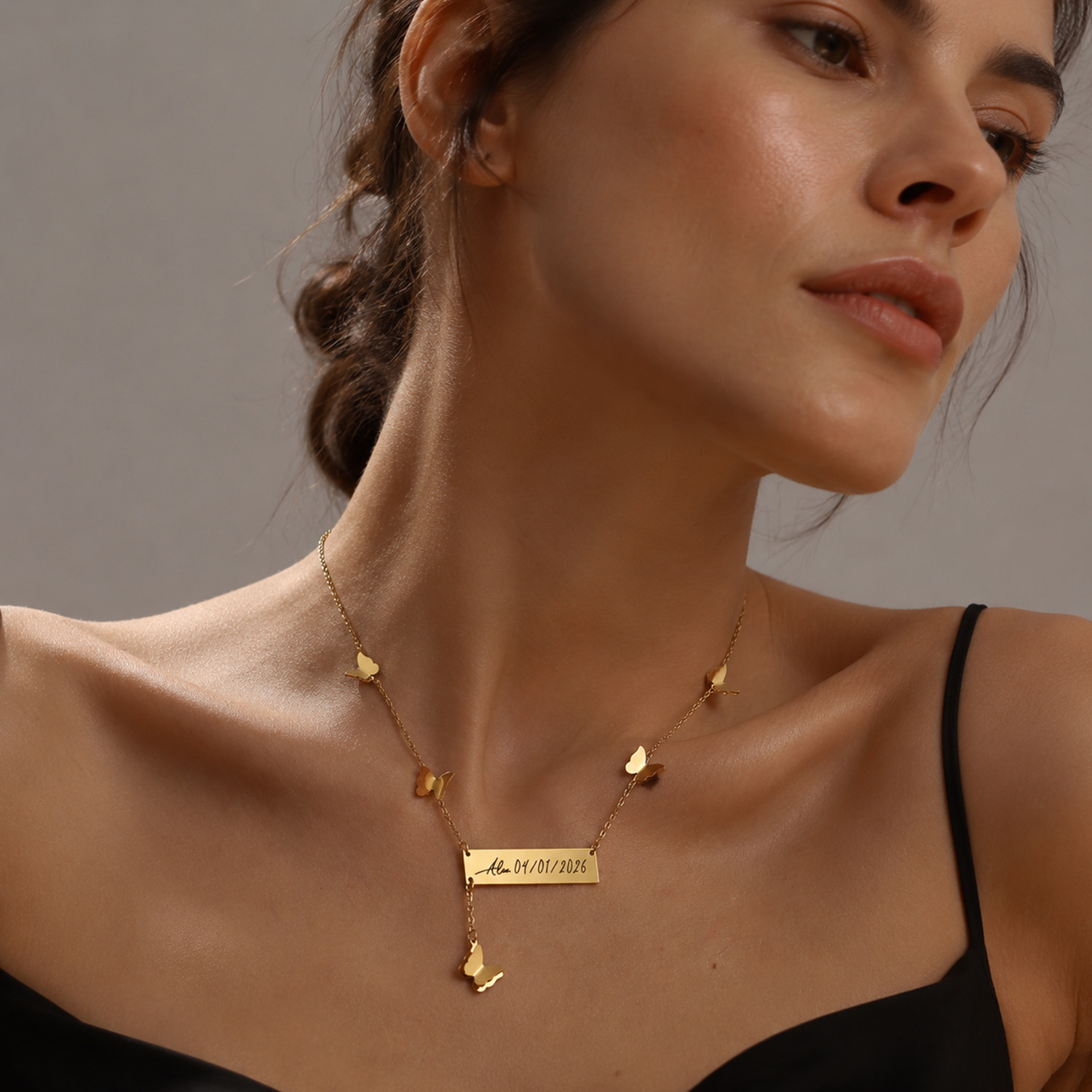 Kişiye Özel Kelebek Bar İsimli - Handwriting Necklace Bar incelemesi ve fiyatı