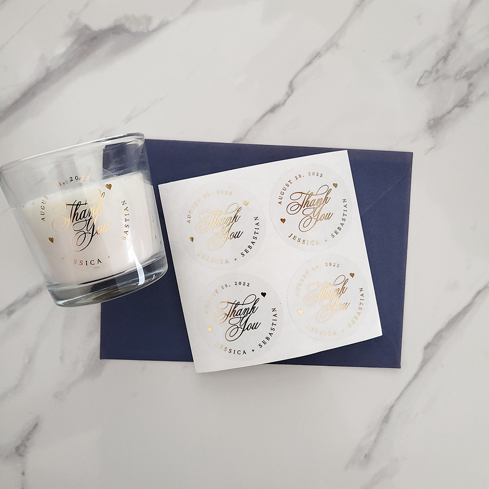 Özel 50 adet Yuvarlak Altın Fo - Personalised Candle Label incelemesi ve fiyatı