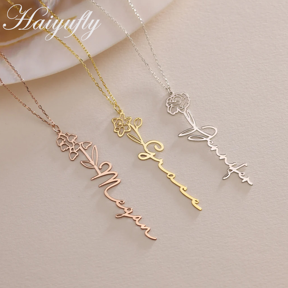 Haiyufly özel ad kolye kadınla - Birth Flower Necklace incelemesi ve fiyatı