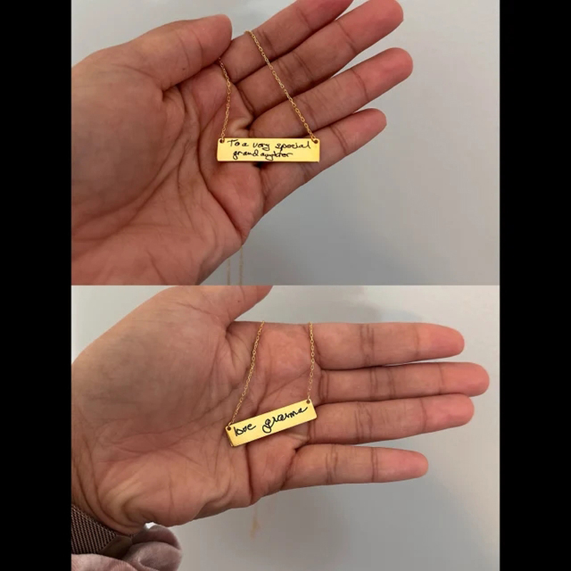 Özel el yazısı adı Bar kolye k - Handwriting Necklace Bar incelemesi ve fiyatı