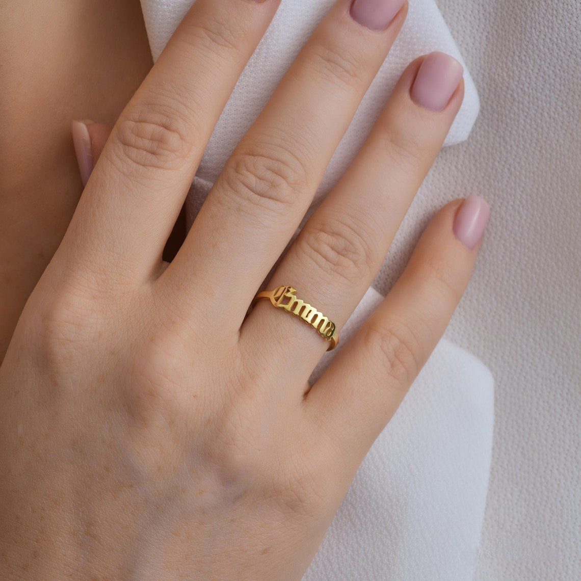 Özel Altın Yüzük Kadın Gotik Y - Initial Ring Custom incelemesi ve fiyatı