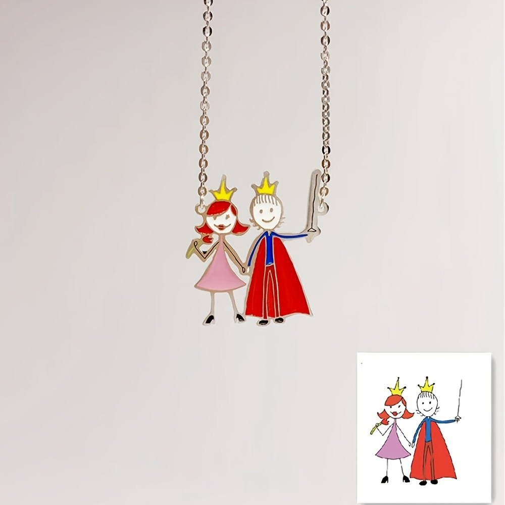 Çocuk Çizimleriyle Süslenmiş M - Name Necklace Custom incelemesi ve fiyatı