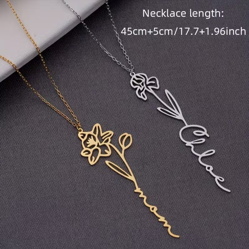 Kişiye Özel İsimli Kolye ve Do - Birth Flower Necklace incelemesi ve fiyatı